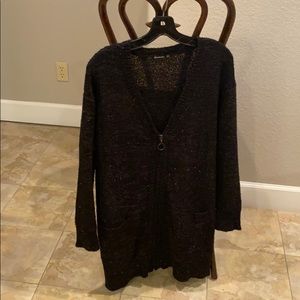 Long black cardigan sweater